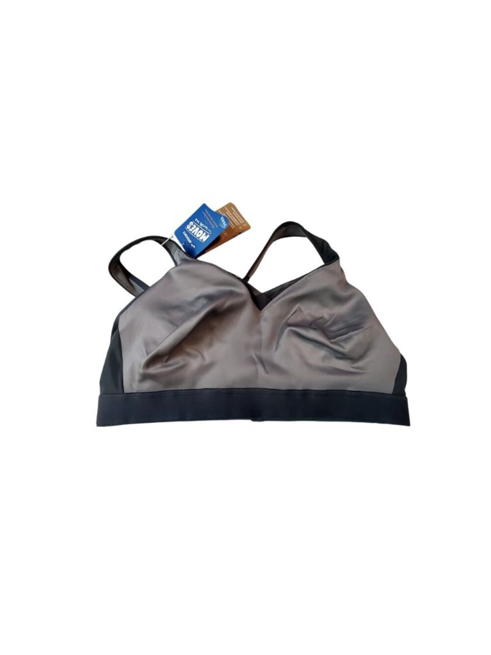 Brooks Womens Grey & Black Adjustable Sports Bra Moisture-Wicking Size 36DD - Picture 4 of 16